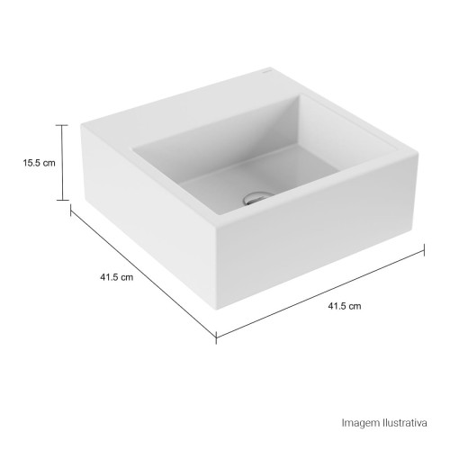 Cuba de Apoio com Mesa Quadrada 41,5x41,5cm Deca Branco Linha L