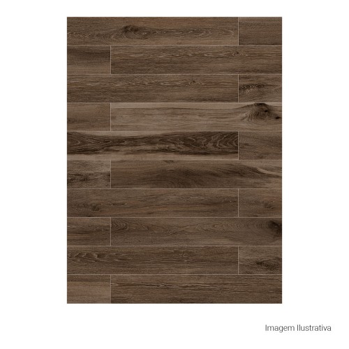 Porcelanato Amadeirado Hard 20x120cm Marrom - Portinari Luthier Bw Esmaltado Retificado