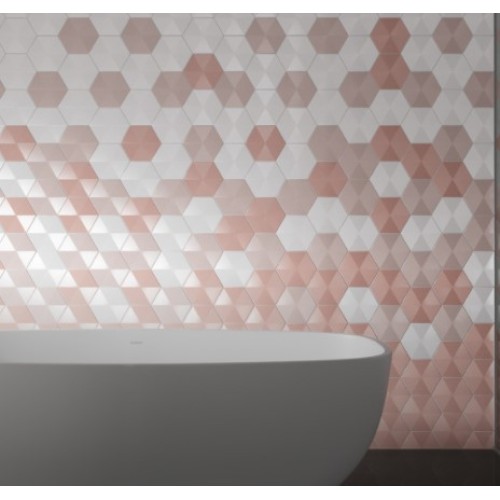 Porcelanato Monocromatico Matte/lux 17,5x17,5cm Branco - Portinari Love Hexa Wh Mlx Esmaltado Bold