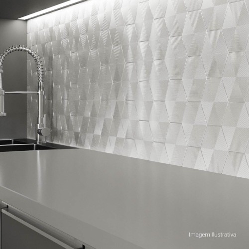 Porcelanato Monocromatico Matte/lux 17,5x17,5cm Branco - Portinari Love Hexa Wh Mlx Esmaltado Bold
