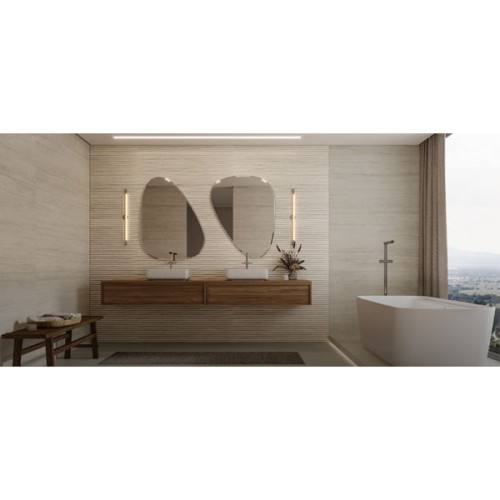 Porcelanato Marmorizado Natural 120x120cm Bege - Portinari Mezzo Be Nat Esmaltado Retificado