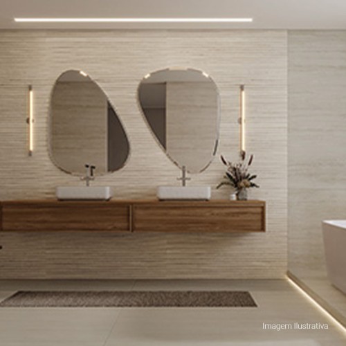 Porcelanato Marmorizado Natural 120x120cm Bege - Portinari Mezzo Be Nat Esmaltado Retificado