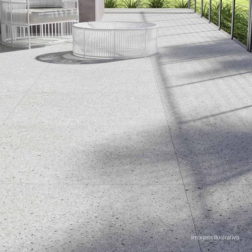 Porcelanato Pedra Hard 100x100cm Cinza - Portinari Battuto Gr Esmaltado Retificado
