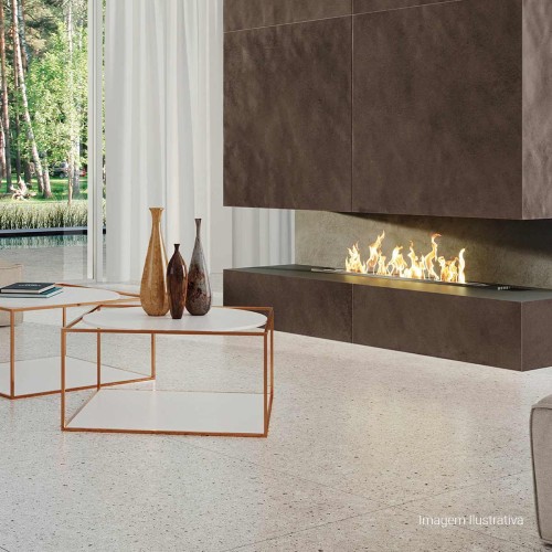 Porcelanato Pedra Natural 100x100cm Cinza - Portinari Battuto Gr Nat Esmaltado Retificado