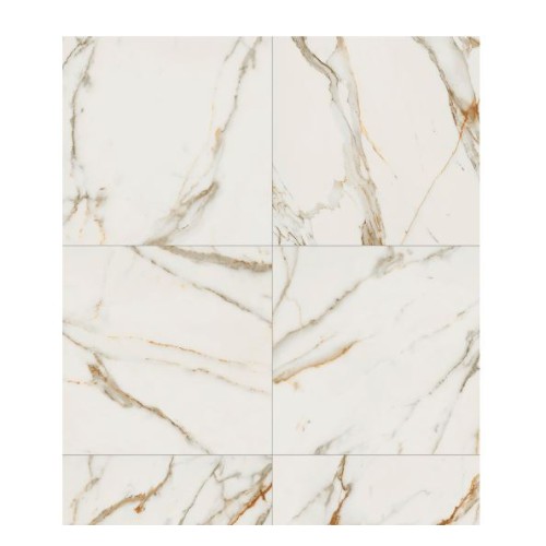 Porcelanato Marmorizado Natural 100x100cm Branco - Portinari Canova Calacata Wh Nat Esmaltado Retificado
