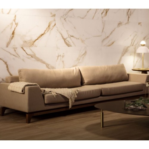 Porcelanato Marmorizado Natural 100x100cm Branco - Portinari Canova Calacata Wh Nat Esmaltado Retificado