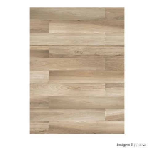 Porcelanato Amadeirado Natural 20x120cm Bege - Portinari Tavola Be Nat Esmaltado Retificado