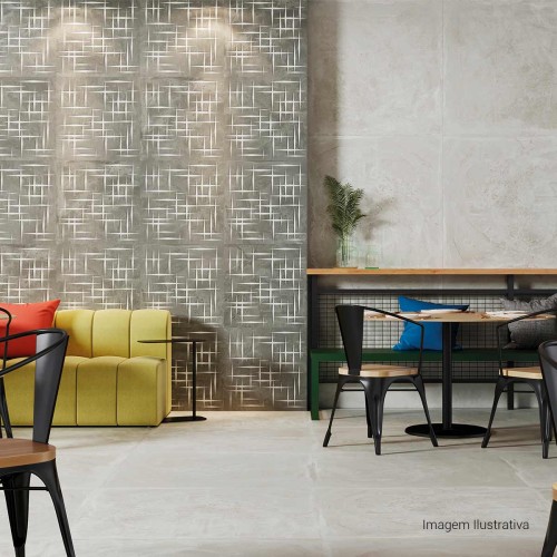 Porcelanato Cimentício Natural 100x100cm Cinza - Ceusa Sk8 Gr Nat Esmaltado Retificado