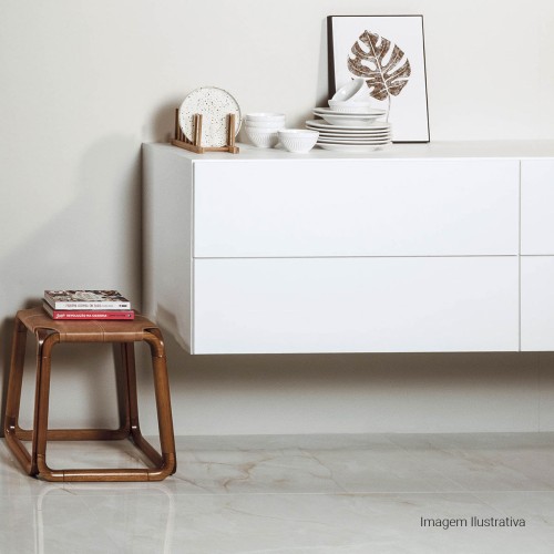Porcelanato Marmorizado Natural 100x100cm Branco - Portinari Timeless Wh Nat Esmaltado Retificado
