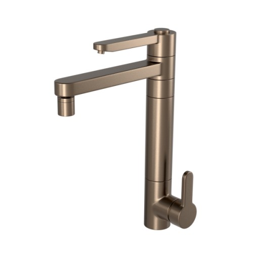 Misturador Monocomando de Mesa com Filtro para Cozinha Twin Click Corten