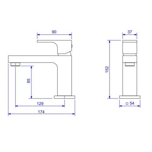 Misturador Monocomando de Mesa Bica Baixa para Lavatório Unic Black Matte