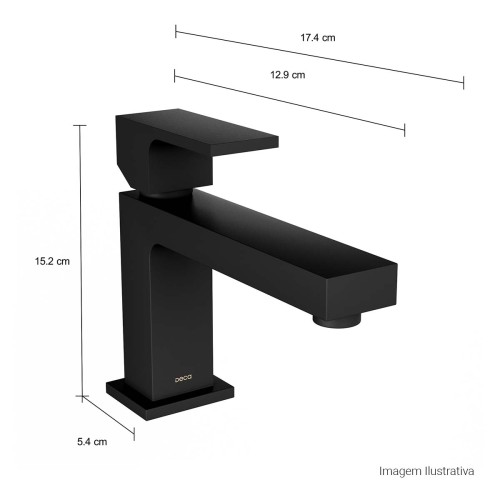 Misturador Monocomando de Mesa Bica Baixa para Lavatório Unic Black Matte
