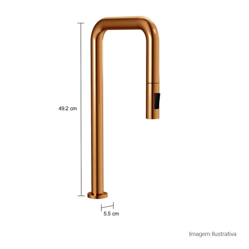 Bica de Mesa para Cozinha Deca You Red Gold