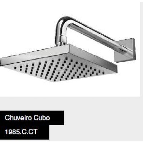 Chuveiro Deca de Parede com Tubo Cubo Cromado