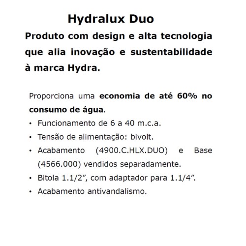 Acabamento para Válvula de Descarga Deca Hydralux Duo Cromado