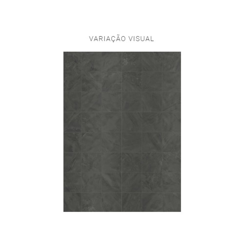 Porcelanato Pedra Matte/lux 20x20cm Preto - Portinari Audaz Bk Mlx Esmaltado Bold