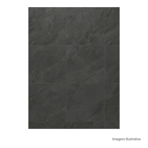 Porcelanato Pedra Hard 100x100cm Preto - Portinari Audaz Bk Esmaltado Retificado