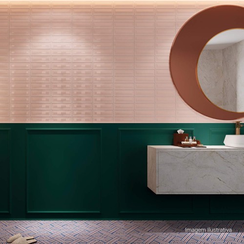 Porcelanato Decorado Natural 17,5x17,5cm Verde - Ceusa Confete Hexa Dgn Mix Nat Esmaltado Bold