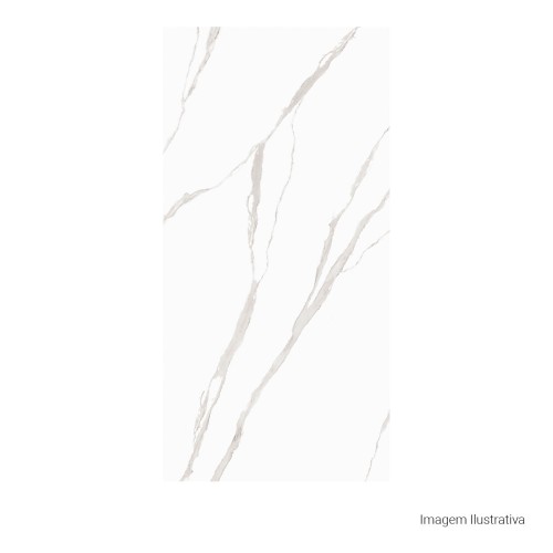 Porcelanato Polido Marmorizado 120x240cm Branco - Portinari Apollo Statuario Wh Pol Retificado