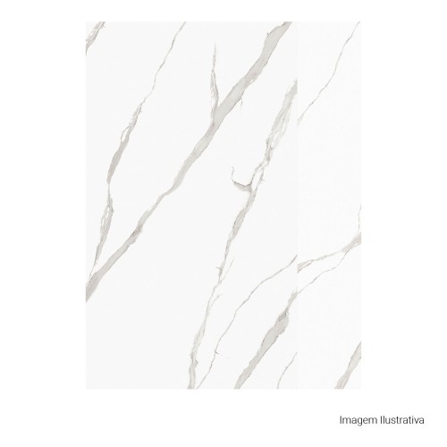 Porcelanato Polido Marmorizado 120x240cm Branco - Portinari Apollo Statuario Wh Pol Retificado
