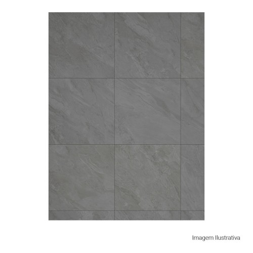 Porcelanato Pedra Natural 120x120cm Cinza - Portinari Audaz Dgr Nat Esmaltado Retificado