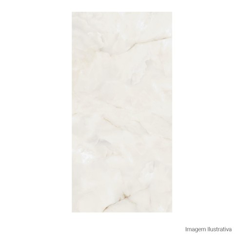 Porcelanato Polido Marmorizado 120x240cm Branco - Portinari Apollo Onix Al Pol Retificado