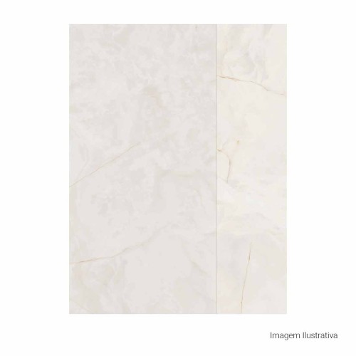 Porcelanato Polido Marmorizado 120x240cm Branco - Portinari Apollo Onix Al Pol Retificado