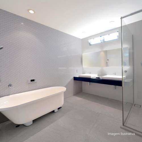 Porcelanato Acetinado Cimentício 80x80cm Cinza - Ceusa Cimento Esmaltado Retificado