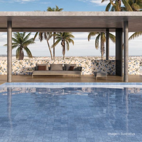 Porcelanato Pedra Hard 20x20cm Azul - Ceusa Resort Bl Esmaltado Bold