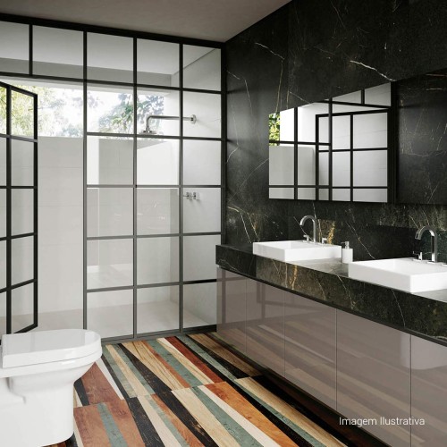 Porcelanato Acetinado Cimentício 80x80cm Cinza - Ceusa Talc Esmaltado Retificado