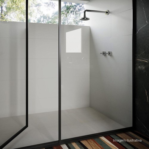Porcelanato Acetinado Cimentício 80x80cm Cinza - Ceusa Talc Esmaltado Retificado
