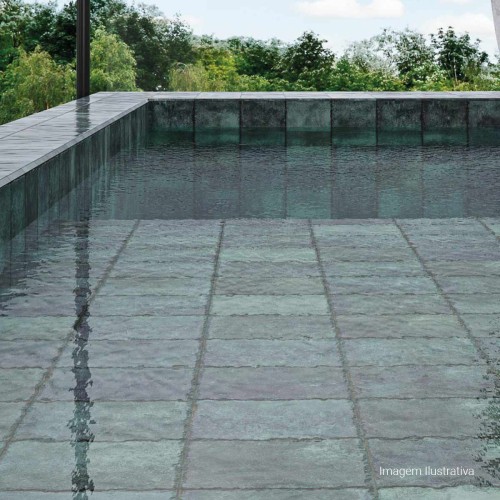 Porcelanato Pedra Lux 20x20cm Verde - Portinari Atlantis Gn Esmaltado Bold