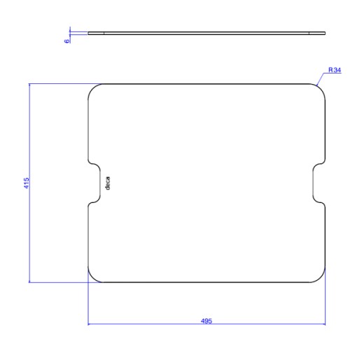 Tábua Deca em Vidro Supra Hide 495x415mm Preto