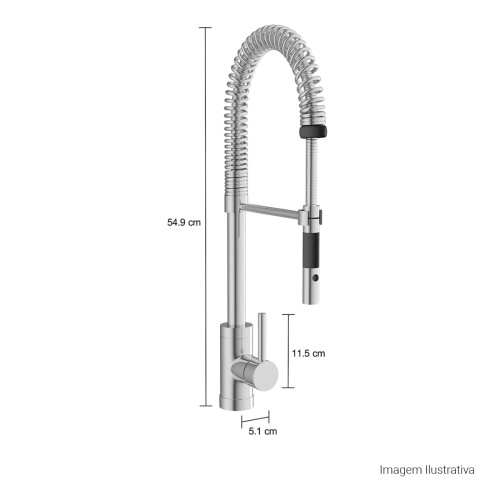 Misturador Monocomando Deca de Mesa para Cozinha Spin Gourmet Cromado