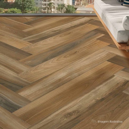 Porcelanato Amadeirado Natural 20x120cm Marrom - Portinari Tavola No Nat Esmaltado Retificado