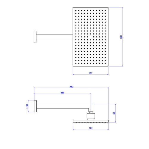 Chuveiro Deca de Parede com Tubo 30cm Unic Cromado