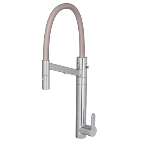 Misturador Monocomando de Mesa com Filtro para Cozinha Twin Colore Cromado e Fendi