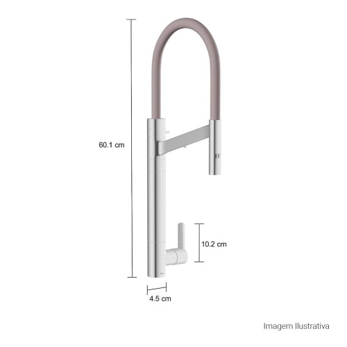 Misturador Monocomando de Mesa com Filtro para Cozinha Twin Colore Cromado e Fendi
