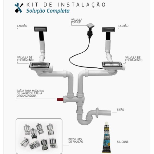 Cuba de Embutir Deca para Cozinha em Inox 50cm Wish Inox