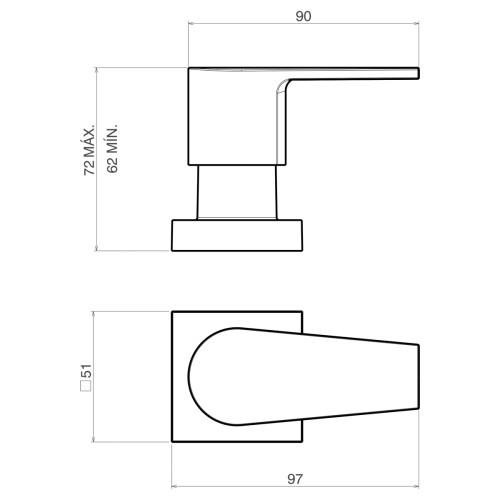 Acabamento para Registro de Gaveta Até 1 Level Black Noir