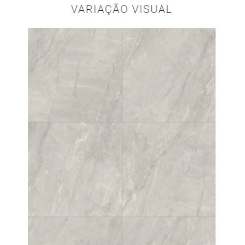 Porcelanato Polido Pedra 100x100cm Cinza - Portinari Pietra Di Savoie Sgr Pol Retificado