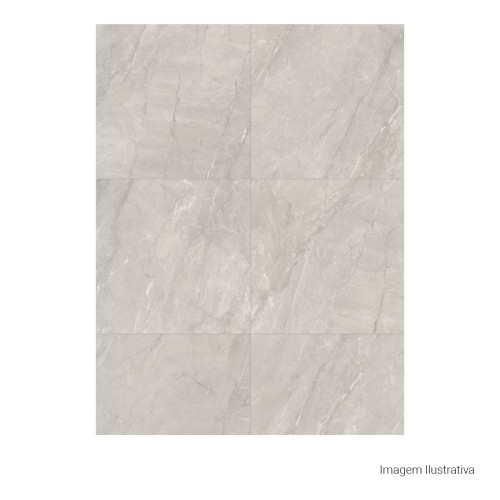 Porcelanato Polido Pedra 100x100cm Cinza - Portinari Pietra Di Savoie Sgr Pol Retificado