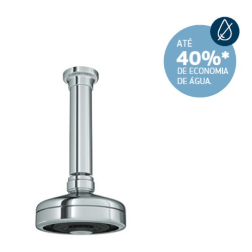 Chuveiro Deca de Teto com Tubo e Entrada de Ar Acqua Plus Cromado