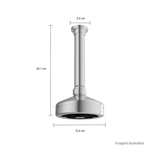 Chuveiro Deca de Teto com Tubo e Entrada de Ar Acqua Plus Cromado