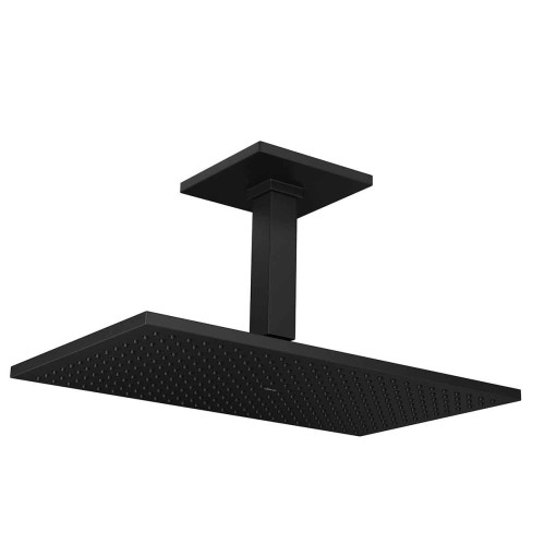 Chuveiro Com Tubo Para Teto Unic 40 Cm Black Matte
