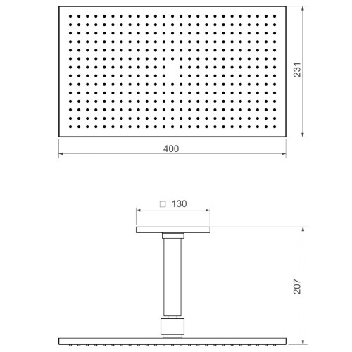 Chuveiro Deca de Teto com Tubo 40cm Unic Cromado