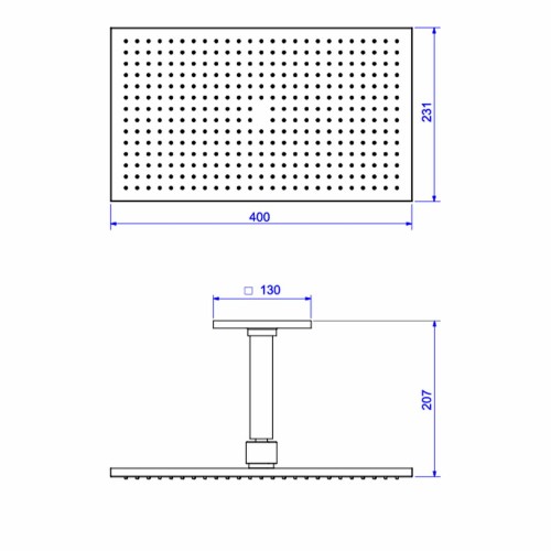 Chuveiro Deca de Teto com Tubo 40cm Unic Cromado