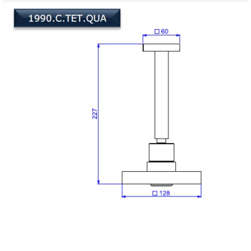 Chuveiro Deca de Teto com Tubo Acqua Plus Quadratta Cromado