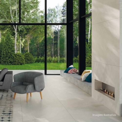 Porcelanato Pedra Hard 120x120cm Cinza - Portinari Gales Sgr Esmaltado Retificado