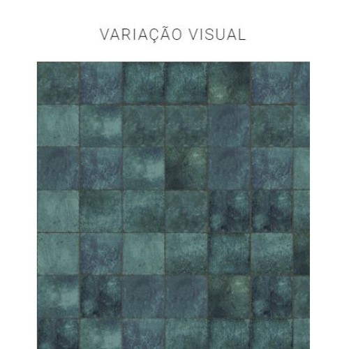 Porcelanato Pedra Hard 20x20cm Verde - Portinari Atlantis Gn Esmaltado Bold